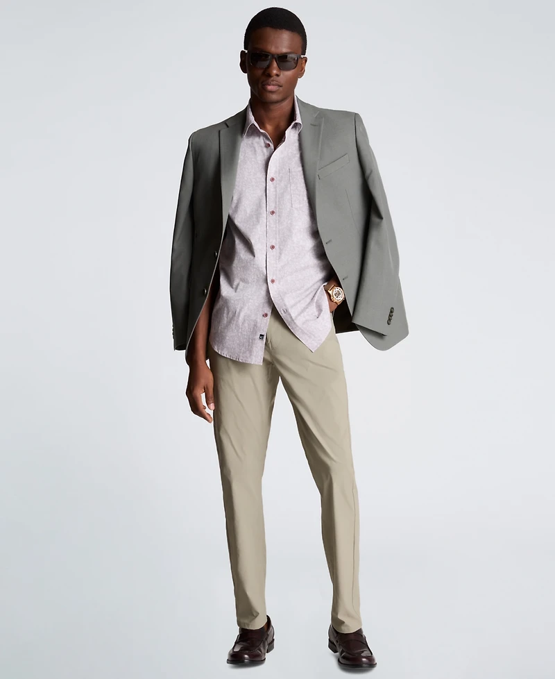 Kenneth Cole Men's Short-Sleeve Printed Slim Fit Shirt