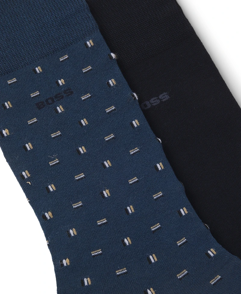Hugo Boss Men's Regular Length Mini Iconic Socks, 2-Pack