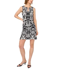 Msk Women's Sleeveless Keyhole 3 Ring Printed Dress