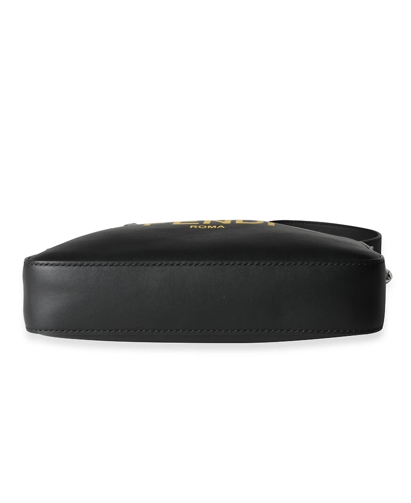 Pre-Owned Fendi Black Calfskin and Sunflower Logo Mini Camera Bag