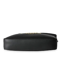 Pre-Owned Fendi Black Calfskin and Sunflower Logo Mini Camera Bag
