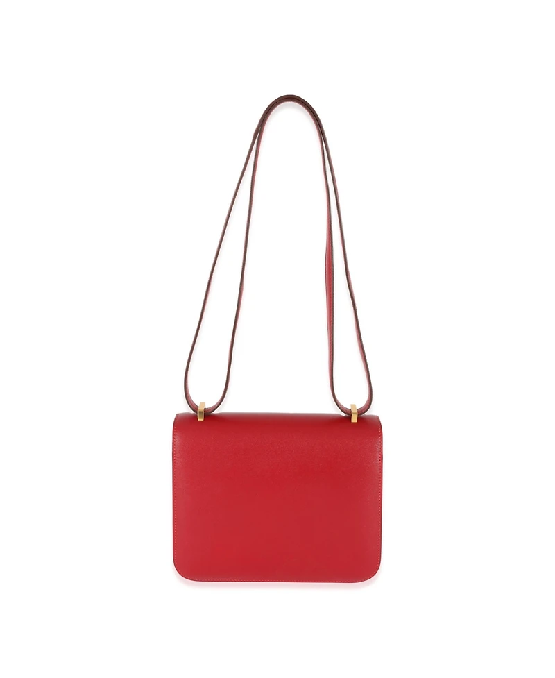 Pre-Owned HERMES Rouge Casaque Swift Constance 18 Ghw