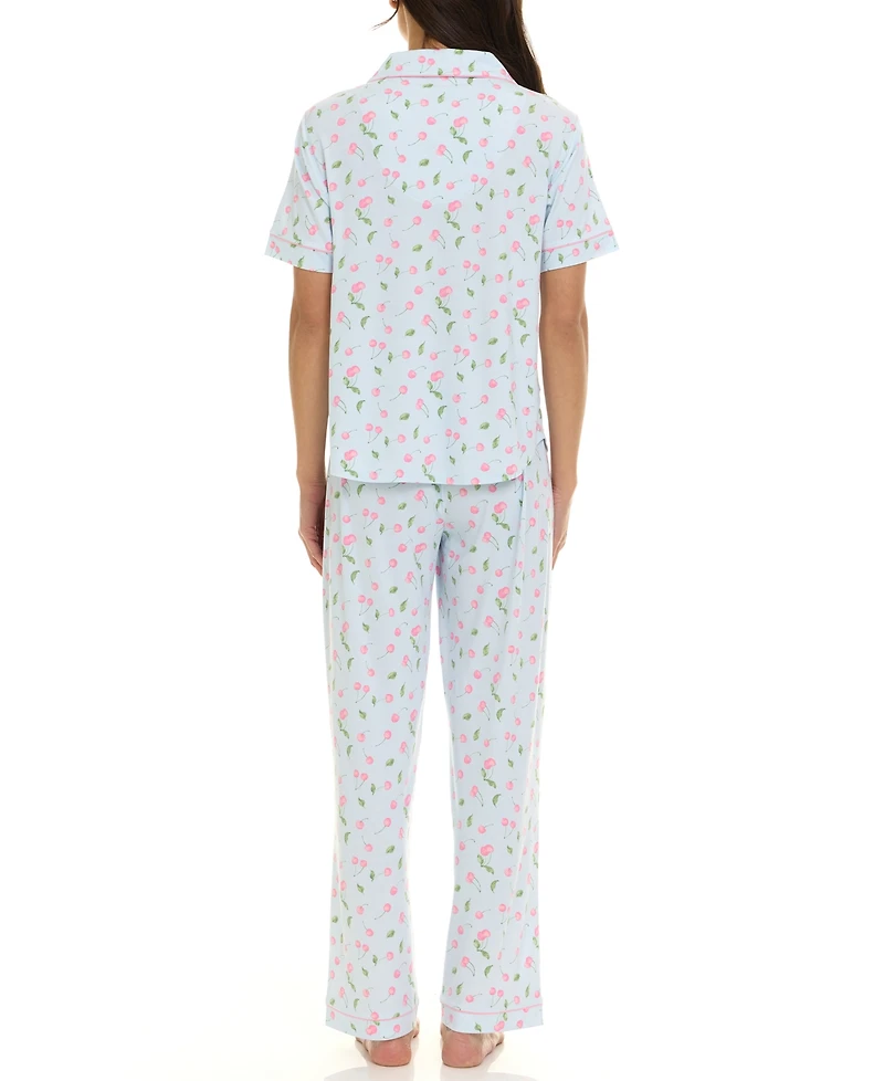 Flora by Nikrooz Women's Short-Sleeve Top and Pajama Pants, 2-Piece Set