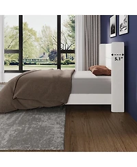 gaomon Set of 2 Twin Bed frame with Wingback Headboard, Velvet Upholstered Platform Wood Slats, No Box Spring Needed