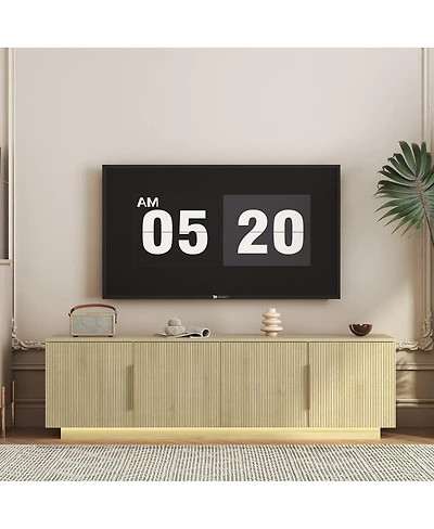 Streamdale Furniture Tv Stand with 16 Color LEDs, 68" Modern Tv Cabinet Entertainment Center