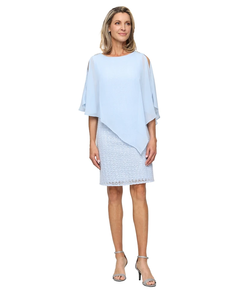 Sl Fashions Women's Crewneck Sheath Dress