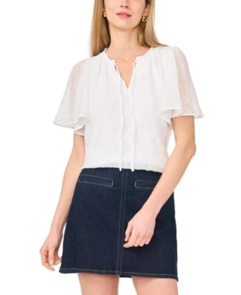 Vince Camuto Womens Tie Neck Princess Sleeve Blouse