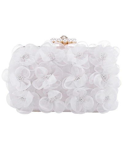 Nina 3-d Flower Minaudiere Mini Clutch Handbag