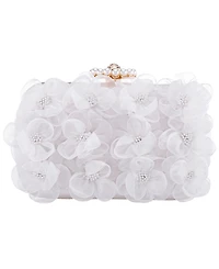 Nina 3-d Flower Minaudiere Mini Clutch Handbag