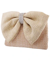 Nina Tula Straw Bow Small Satchel Handbag