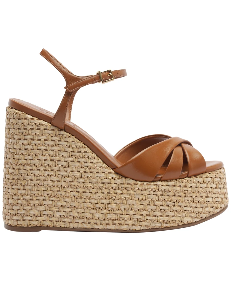 Schutz Women's Keefa Round Toe Wedge Sandals
