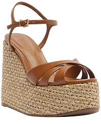 Schutz Women's Keefa Round Toe Wedge Sandals