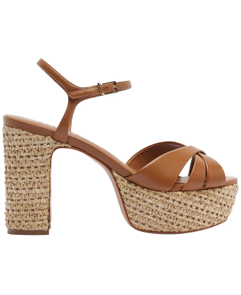 Schutz Women's Keefa Raffia Round Toe Sandals