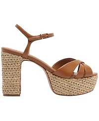 Schutz Women's Keefa Raffia Round Toe Sandals
