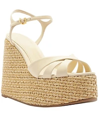 Schutz Women's Keefa Round Toe Wedge Sandals