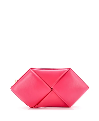 Pre-Owned Bottega Veneta Hexagon CLutch Maxi Intrecciato Leather