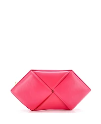 Pre-Owned Bottega Veneta Hexagon CLutch Maxi Intrecciato Leather