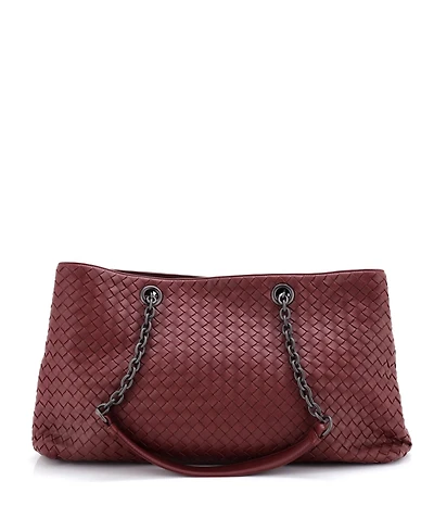 Pre-Owned Bottega Veneta Large Double Chain Tote Intrecciato Nappa