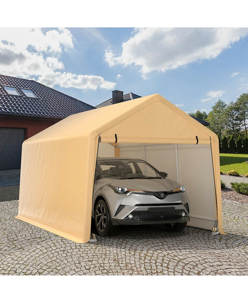 Gymax 9x17 ft Heavy Duty Carport Canopy Pe Car Tent Steel Outdoor Garage Shelter