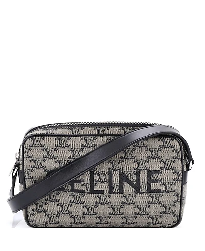 Pre-Owned Celine Medium Logo Messenger Bag Triomphe Coated Canvas
