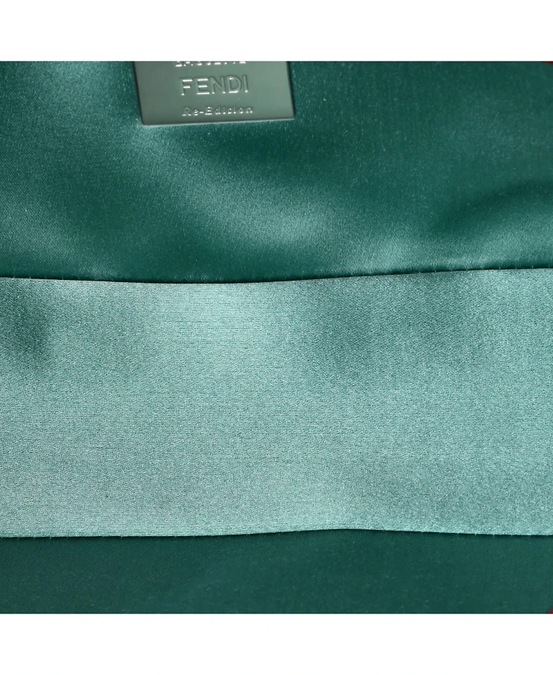 Pre-Owned Fendi Medium Baguette Nm Bag Satin with Crystals and Karung