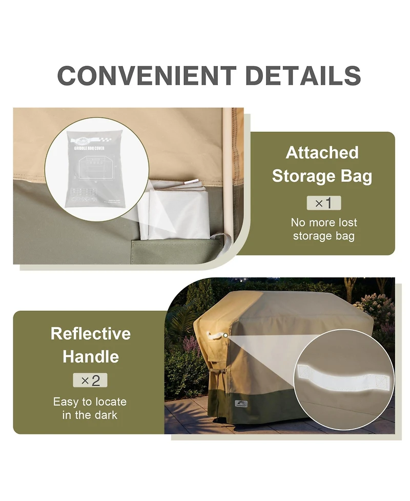 Aoodor Heavy Duty Bbq 3-6 Burners Flap Top Grill Cover, 600D Waterproof Oxford Outdoor Barbecue Grill Cover with Air Vents