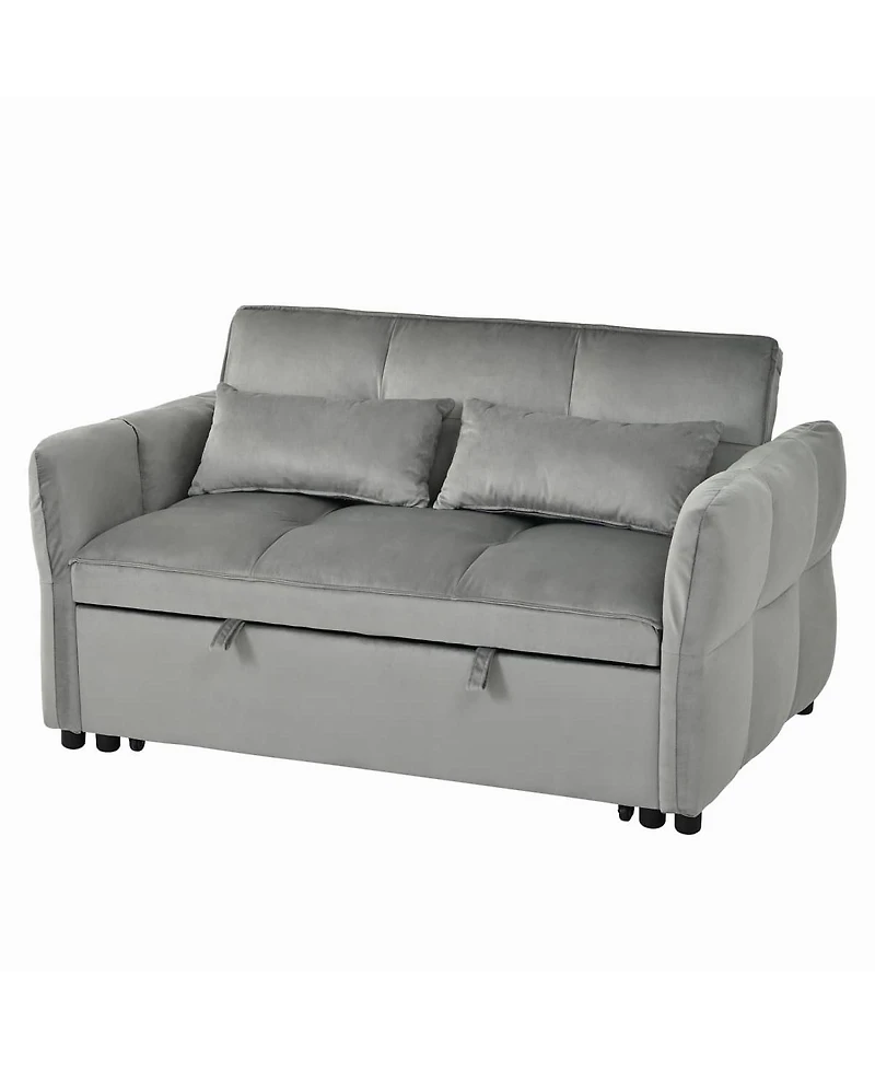 Maison Boucle 3-in-1 Velvet Pull Out Sleeper Sofa Bed with Adjustable Backrest