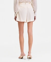 I.n.c. International Concepts Women's Pleat-Front Belted-Waist Shorts, Macy's Exclusive