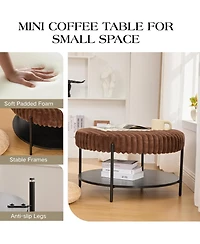 Rainsken 30.9" Wide Upholstered Round Ottoman