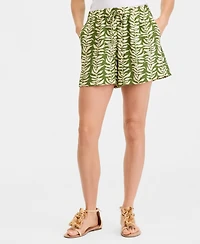 I.n.c. International Concepts Women's Printed Drawstring-Waist Shorts, Macy's Exclusive