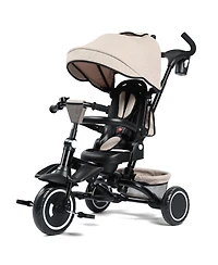 Kinder King 7-in-1 Toddler Tricycle Stroller with Rotating Seat, Adjustable Push Handle and Canopy