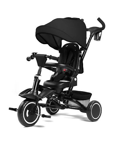 Kinder King 7-in-1 Toddler Tricycle Stroller with Rotating Seat, Adjustable Push Handle and Canopy