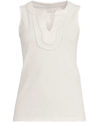 Lands' End Plus Slub Decorative Trim Tank Top