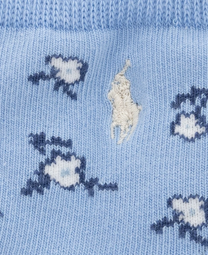 Polo Ralph Lauren Baby Boys' Blueberry Dog, Floral and Gingham Design Socks, 3-Pack
