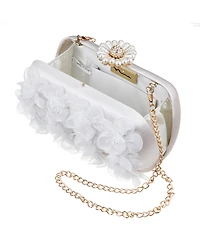 Nina 3-d Flower Minaudiere Mini Clutch Handbag