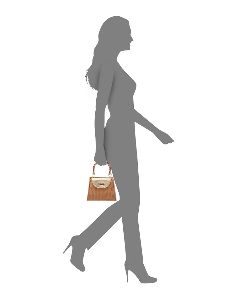 Nina Wicker Basket Small Satchel Bag