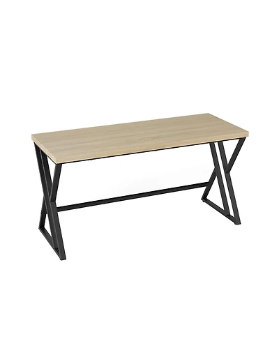 Sugift 59 in Computer Desk with Heavy Duty Metal Frame and Crossbar