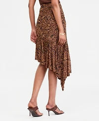 I.n.c. International Concepts Women's Printed Mesh Asymmetric Hem Midi Skirt, Macy's Exclusive