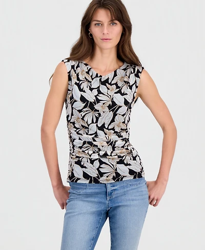 I.n.c. International Concepts Women's Printed Mesh Sleeveless Top, Macy's Exclusive