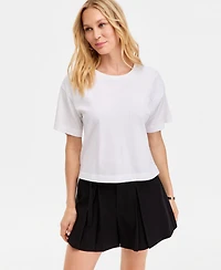 I.n.c. International Concepts Women's Cotton Embroidered T-Shirt, Macy's Exclusive