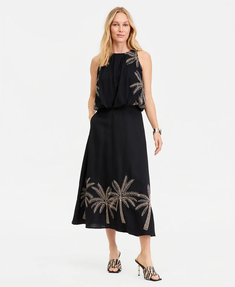 I.n.c. International Concepts Women's Embroidered Midi Skirt, Macy's Exclusive