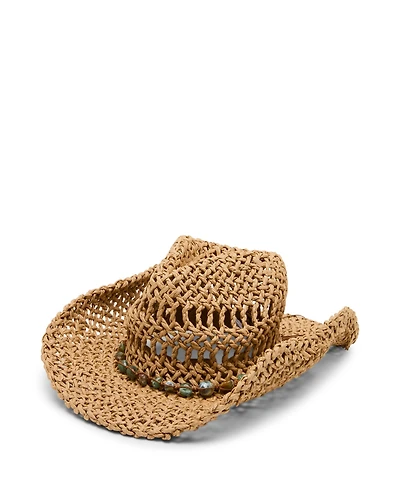 Steve Madden Beaded Trim Western Hat