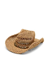 Steve Madden Beaded Trim Western Hat