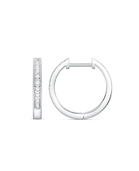 Diamond Mini Hoop Earrings in 10k White Gold (1/6 ct. t.w.)