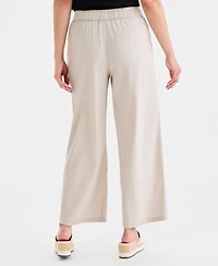 Style & Co Women's Linen Blend Button-Front Wide-Leg Pants, Macy's Exclusive