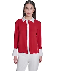 Tommy Hilfiger Women's Slim-Fit Button-Up Top