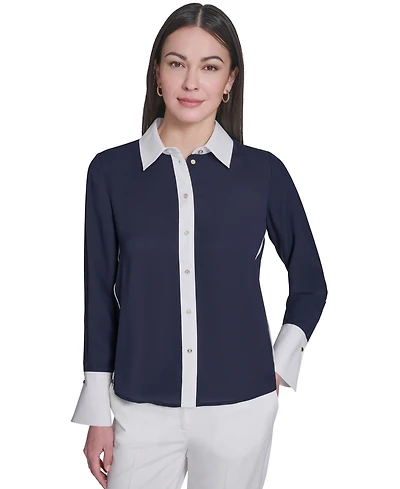 Tommy Hilfiger Women's Slim-Fit Button-Up Top