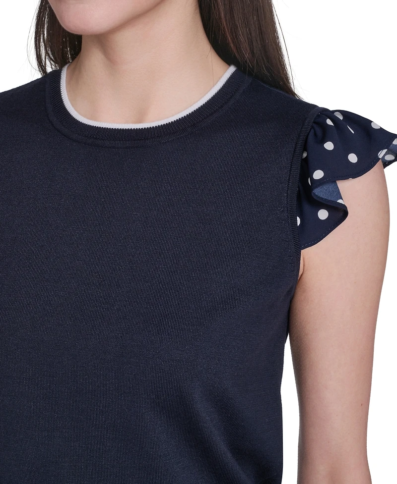 Tommy Hilfiger Women's Mixed Media Sleeveless Sweater