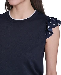 Tommy Hilfiger Women's Mixed Media Sleeveless Sweater