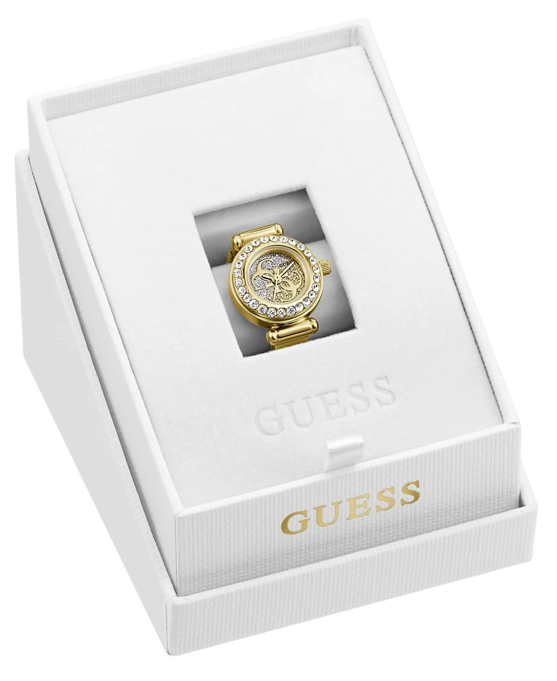 Guess Women's Glitz Gold-Tone Stainless Steel Analog Ring Watch